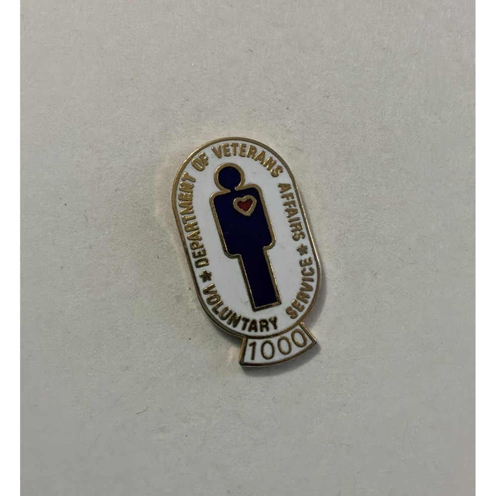 Dept Of Veterans Affairs Voluntary Service 1000 Hours Lapel Pin Hat Pinback